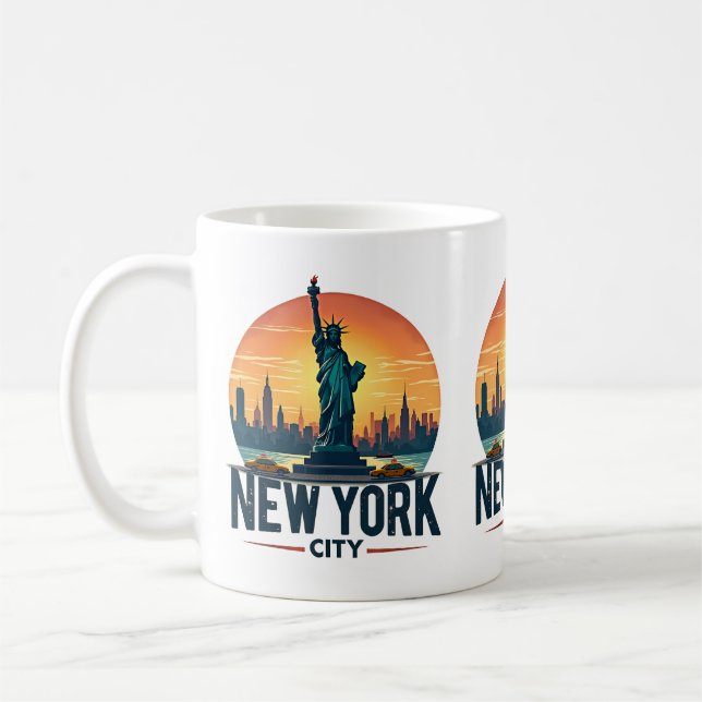 Mug Skyline de New York avec Statue de la Liberté (Gauche)