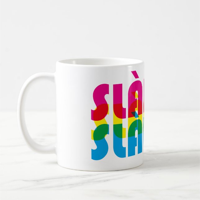 Mug slàinte (cheers in Scottish Gaelic (Gàidhlig)  (Gauche)