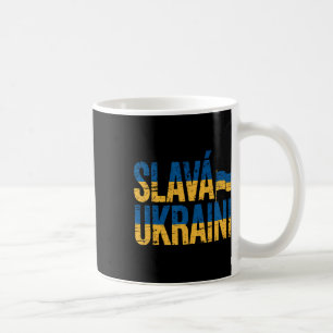 Mug Slava Ukraini Couleurs du drapeau ukrainien Rétro