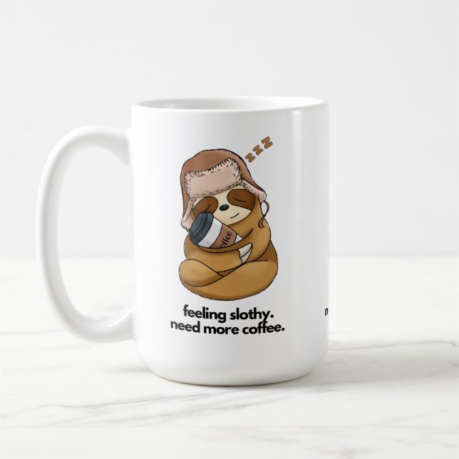 Mug Sleepy Sloth Accrocher le café (Gauche)