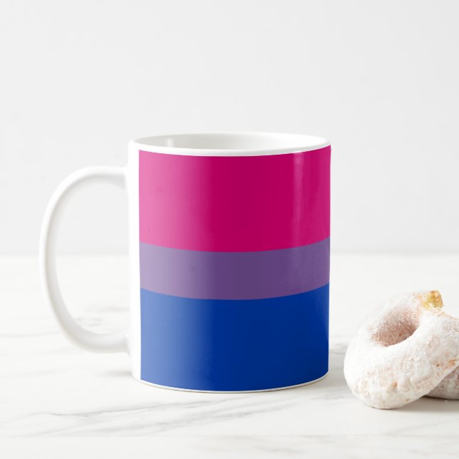 Mug SlipperyJoe's Bisexual Pride Flag lavender-pink bl (Avec donut)
