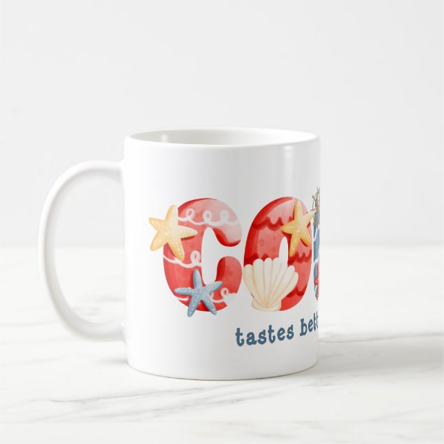 Mug Slogan à café aquarelle marine (Gauche)