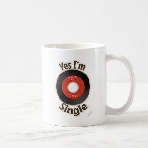 Mug Slogan de dessin musical rétro Flirty à disque uni