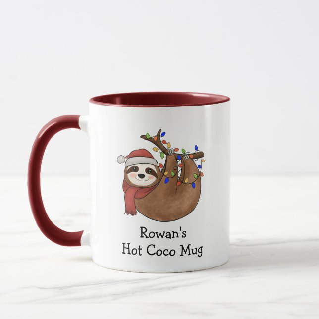 Mug Sloth Hot Coco personnalisé (Gauche)