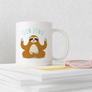 Mug Sloth in Lotus Yoga Pose "Ralentir"