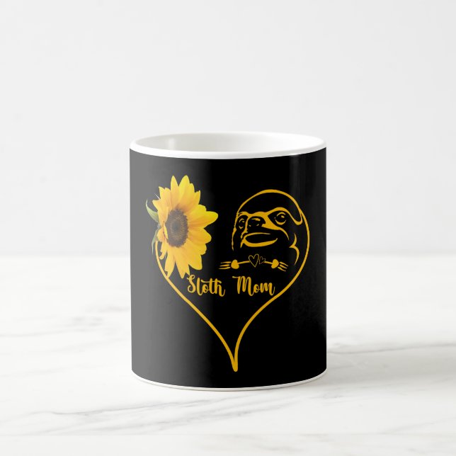 Mug Sloth Maman avec Sunflower Heart Fête des mères (Centre)