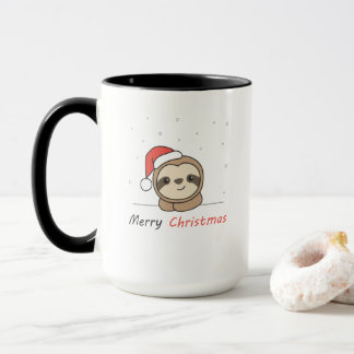 Mug Sloth Noël Neige Hiver Animaux Fentes