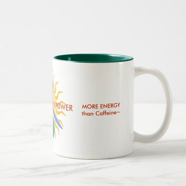 MUG~Small: SOLAR- u. WIND POWER~ für ENERGIE! Zweifarbige Tasse (Rechts)