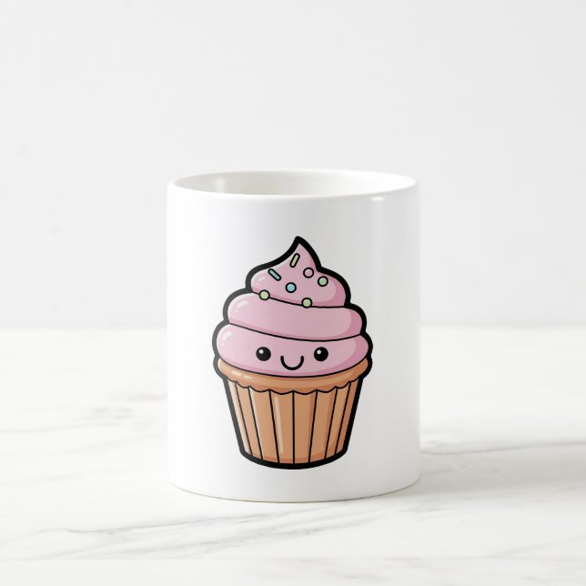 Mug Smiling Cupcake – Cute Kawaii Illustration (Centre)