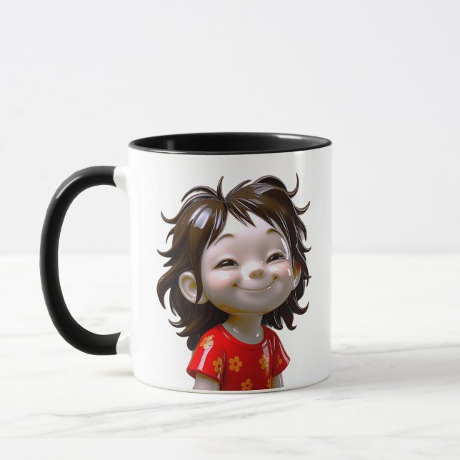 Mug Smiling Girl Cartoon  (Gauche)