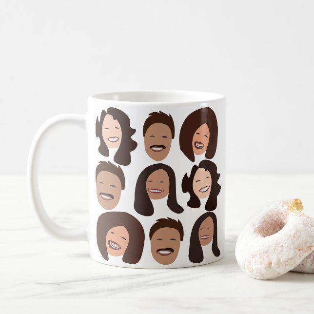 Mug Smiling People Happy Face (Avec donut)