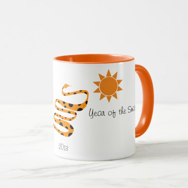 Mug Snake chinois Zodiac Année Monogramme Amusants Enf (Devant droit)