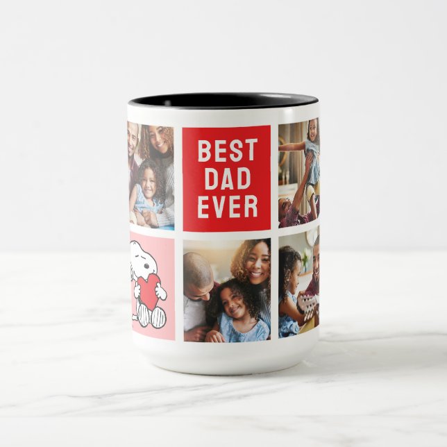 Mug Snoopy Heart | Papa Photo Collage (Centre)