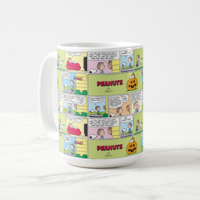 Mug Snoopy & Linus | Les grandes nouvelles Citrouilles (Devant gauche)