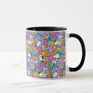 Mug Snoopy & Motif de fleurs de bois