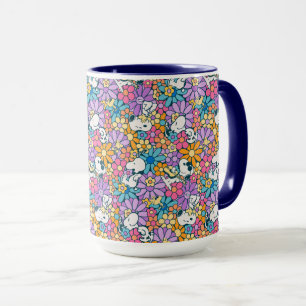 Mug Snoopy & Motif de fleurs de bois