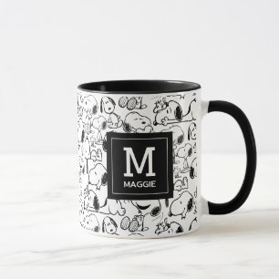 Mug Snoopy Smile Giggle Laugh Ajouter le nom initial