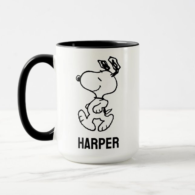 Mug Snoopy So Sweet Flower Motif | Ajouter Votre Nom (Gauche)