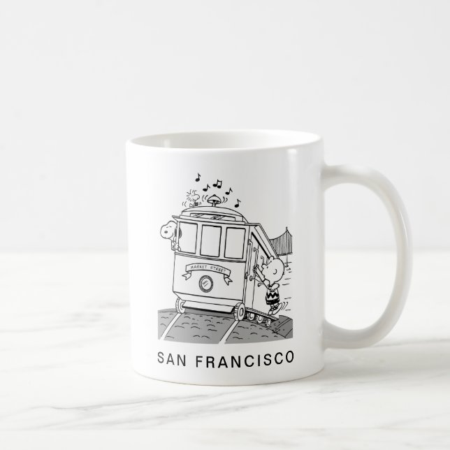 Mug Snoopy, Woodstock & Charlie Brown sur un chariot (Droite)