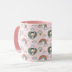 Mug Snoopy & Woodstock Rainbow Heart Motif