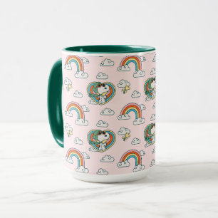 Mug Snoopy & Woodstock Rainbow Heart Motif