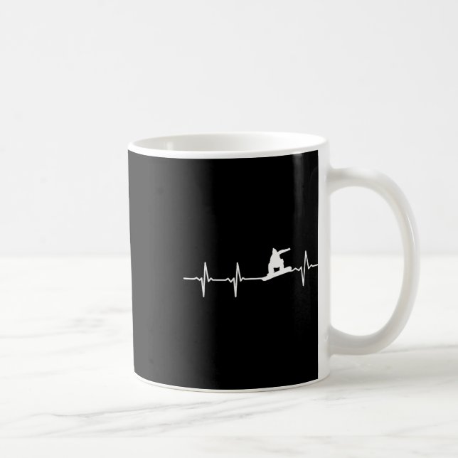 Mug Snowboard Heartbeat Ekg Pulse (Droite)