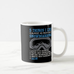 Mug Snowboard Snowboard Bacon 5 choses que j'aime Almo