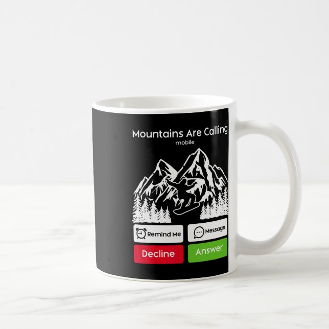 Mug Snowboard Snowboard Mobile Phone Display Mounta (Droite)