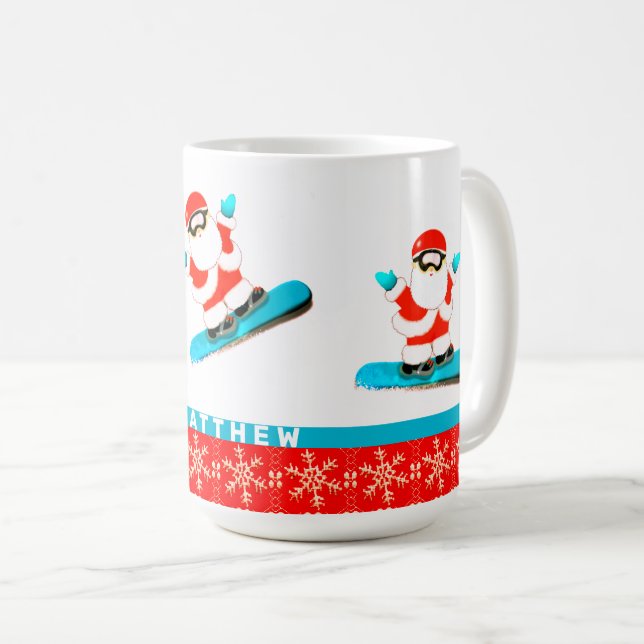 Mug Snowboard Snowboard Noël (Devant droit)