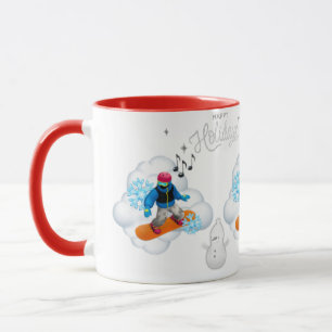 Mug Snowboarden Weihnachten Tasse