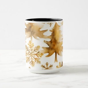 Mug Snowflakes Gold Arbres de vacances