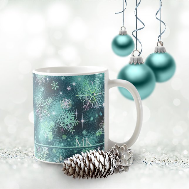 Mug Snowflakes le plus beau Motif ID Turquoise846 (Créateur téléchargé)