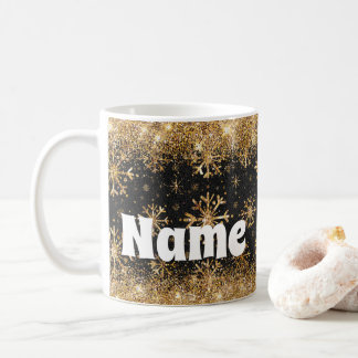 Mug Snowflakes personnalisé Parties scintillant d'or c