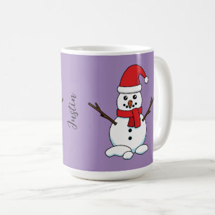 Mug Snowman avec Bonnet rouge et Écharpe