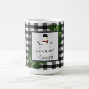Mug Snowman Buffalo Plaid Musique