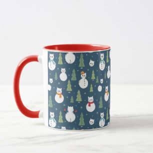 Mug Snowman Cats Motif de vacances