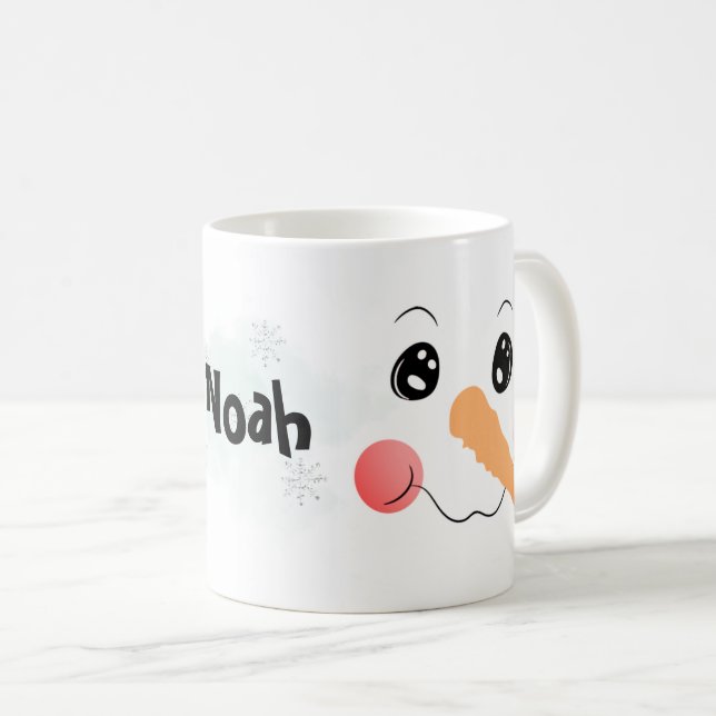 Mug Snowman Cocoa Ajouter le nom Hiver Cup Stocker Stu (Devant droit)