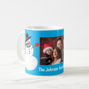 Mug Snowman dans Covid Masque Personnalisé Nom et Phot