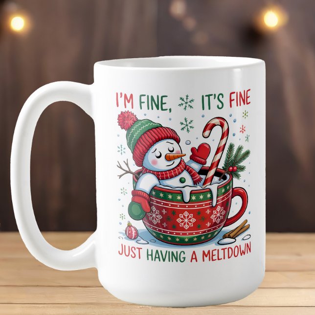 Mug Snowman de Noël J'ai trouvé du cacao de fonte (Funny Christmas snowman mug)