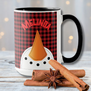 Mug Snowman Funny Plaid Personnalisé Vacances Pays