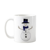 Snowman with Blue Scarf and Matching Hat