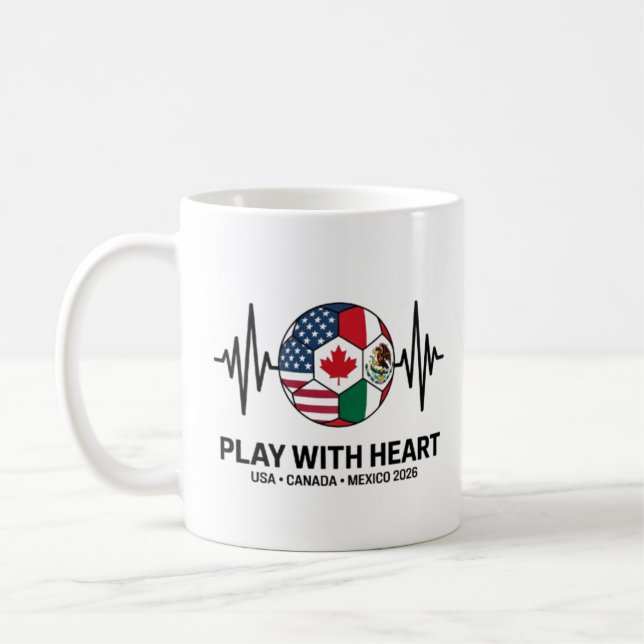 Mug Soccer Heartbeat USA Canada Mexico 2026 (Gauche)