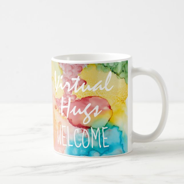 Mug Social Distancing Virtual Hugs brillants couleurs (Droite)