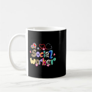 Mug Social Worker Leopard Funny Social Worker Cadeaux