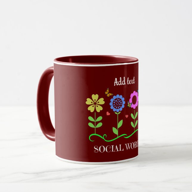 Mug Social Worker MODÈLE, personnalisez, (Devant gauche)