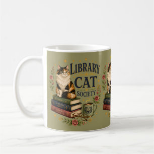 Mug Société de chats de bibliothèque Calico littéraire