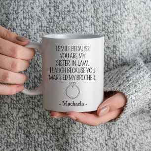 Mug Soeur en droit Mariage Cadeaux Fête des mariées An