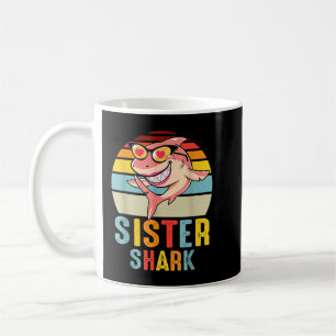 Mug Soeur Shark Vintage Retro Shark Lover Da de la mèr