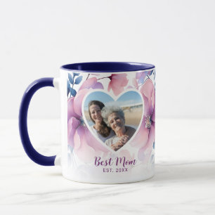 Mug Soft Oink Floral Heart Photo Cadeau de la fête des