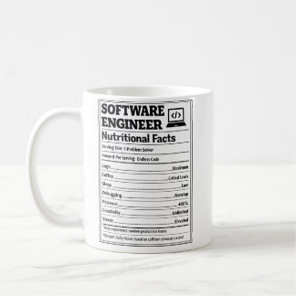 Mug Software Engineer Nutritional Facts Funny Coding